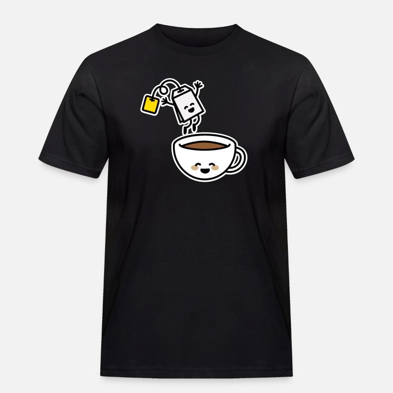 Teebeutel Tee Teetasse Teetrinker Teeliebhaber - Männer Workwear T-Shirt - Schwarz