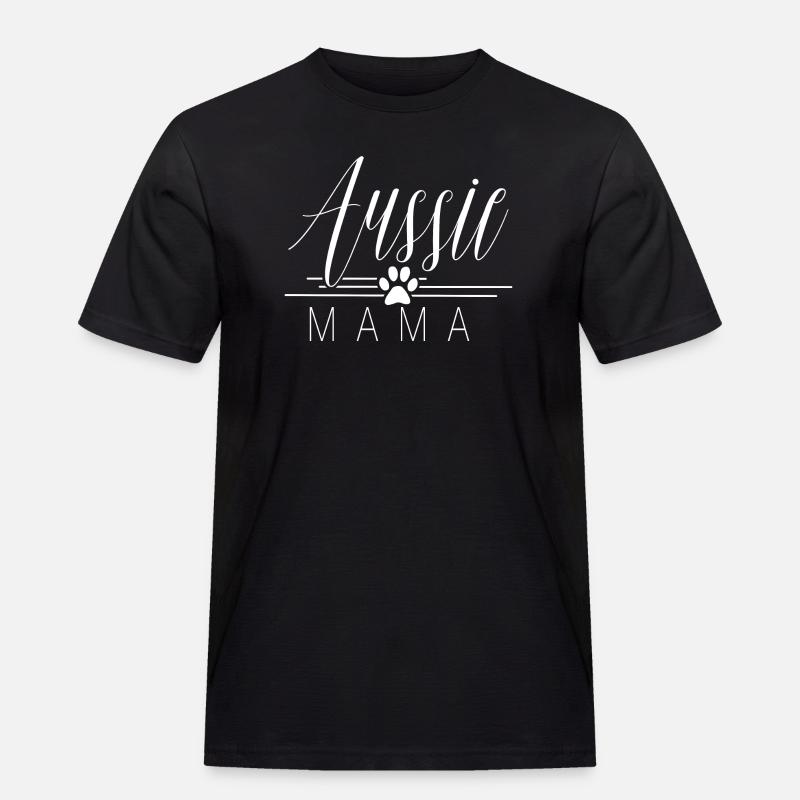 Australian Shepherd Aussie Mama - Männer Workwear T-Shirt - Schwarz