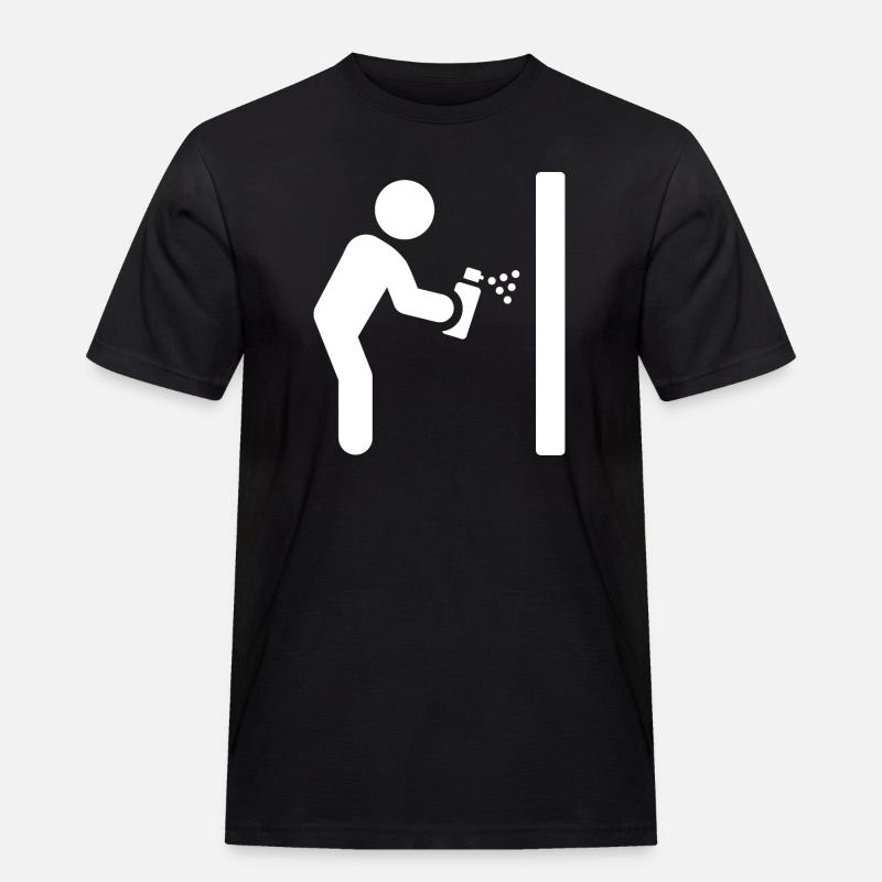 Graffiti Sprayer - Männer Workwear T-Shirt - Schwarz