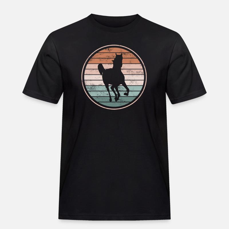 Pferd Pferde - Männer Workwear T-Shirt - Schwarz