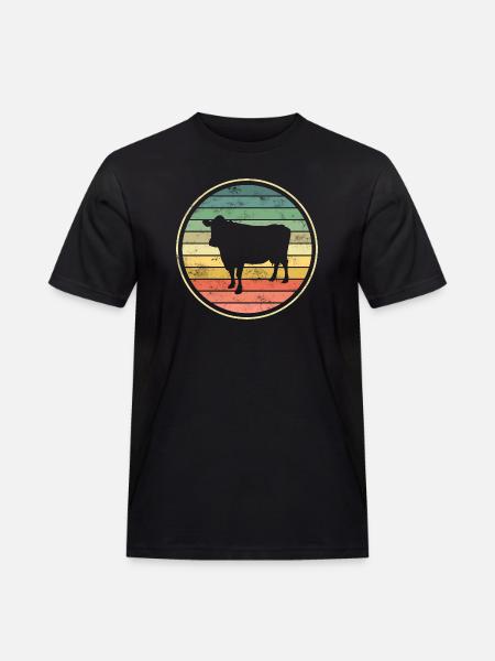 Kuh Kühe - Männer Workwear T-Shirt - Schwarz