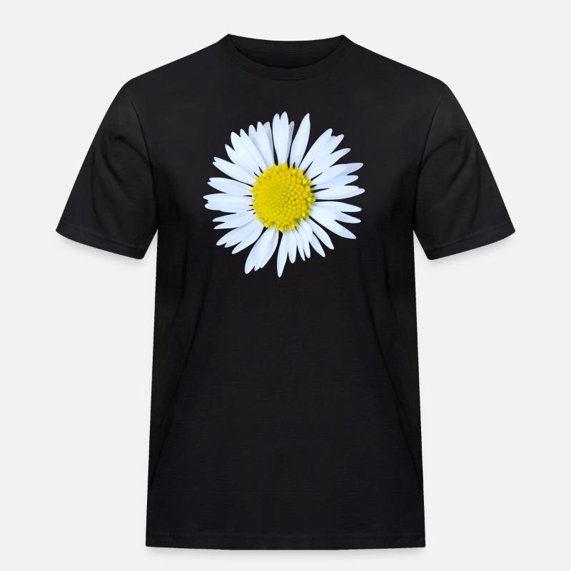 Gänseblümchen - Männer Workwear T-Shirt - Schwarz