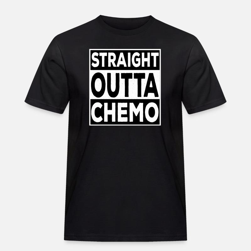 Straight Outta Chemo - Männer Workwear T-Shirt - Schwarz