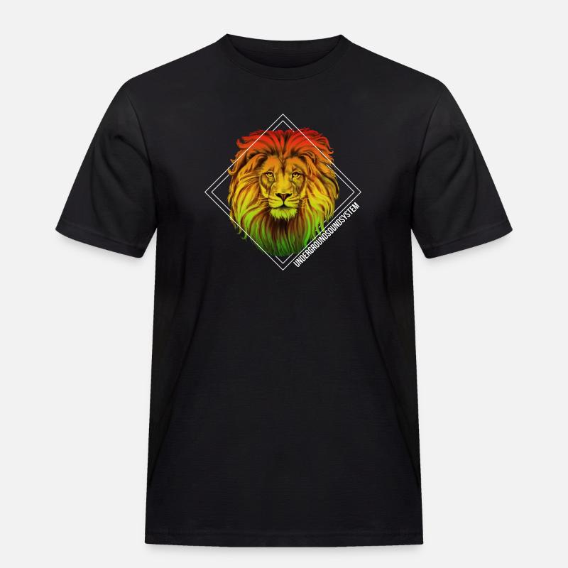 Rainbow Lion Diamond Pattern - Men's Workwear T-Shirt - black