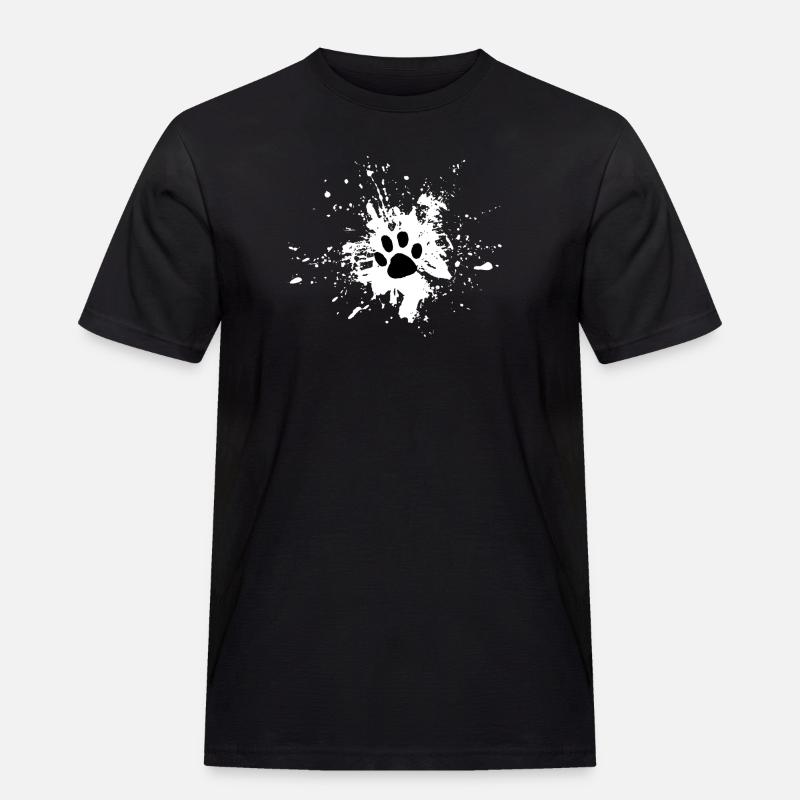 Pawprint Spritz Muster - Männer Workwear T-Shirt - Schwarz