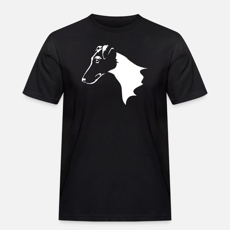 Foxterrier Kopf "Black Edition" - Männer Workwear T-Shirt - Schwarz