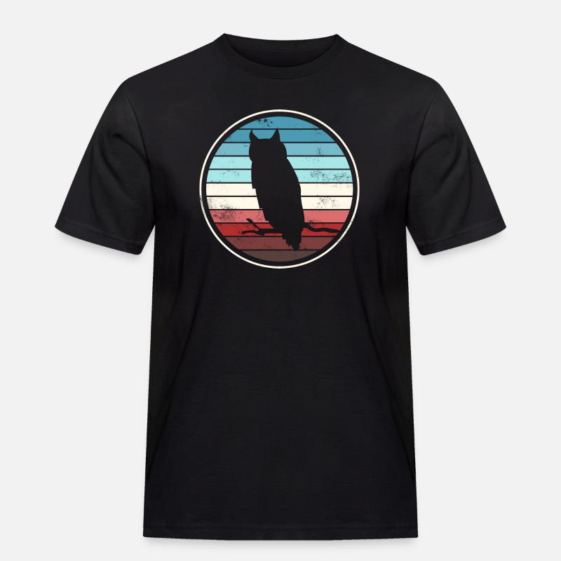 Eule Eulen - Männer Workwear T-Shirt - Schwarz