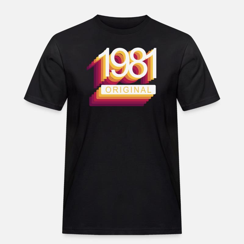 Geboren 1981 - Männer Workwear T-Shirt - Schwarz