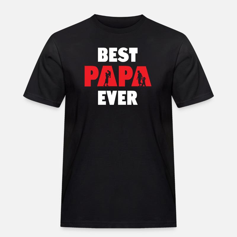Bester Papa aller Zeiten - Männer Workwear T-Shirt - Schwarz