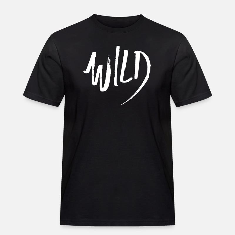 Wild (dunkel) - Männer Workwear T-Shirt - Schwarz