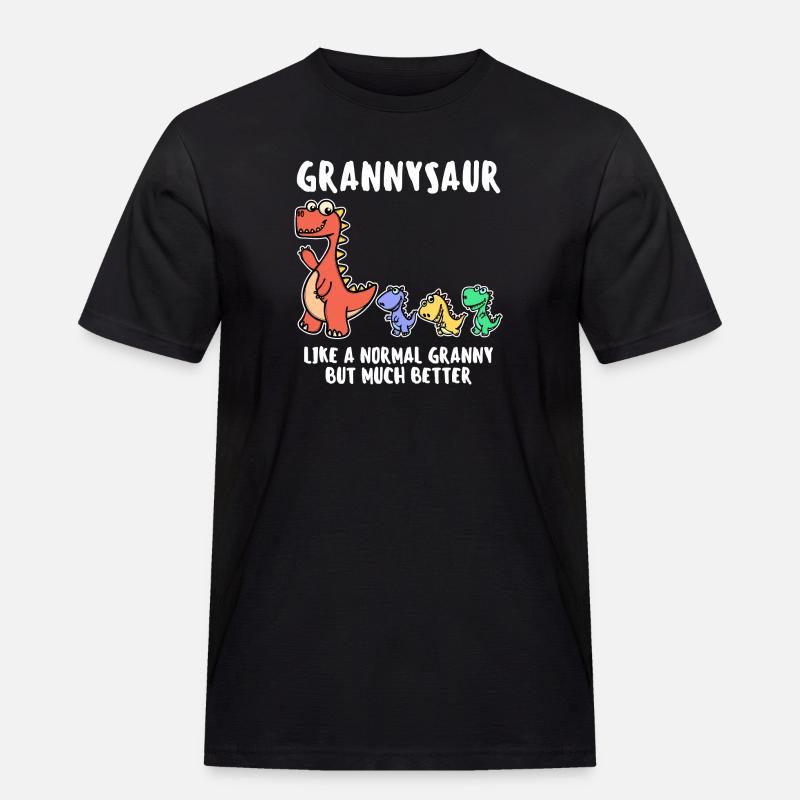 Oma Cool Statement Großmutter Dinosaurier - Männer Workwear T-Shirt - Schwarz
