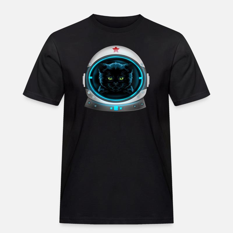 astronaute chat de l’espace en colère - T-shirt Workwear homme - noir