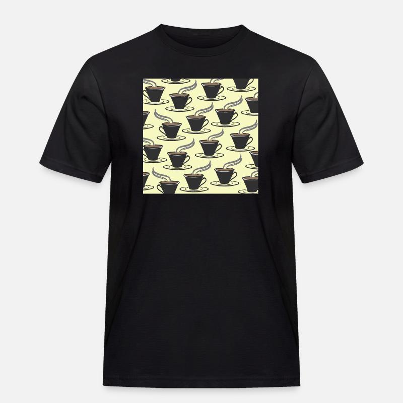 tolle küchenmuster, kaffeetassenmuster - Männer Workwear T-Shirt - Schwarz