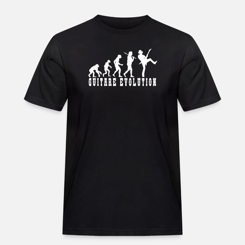 Evolution der Gitarrenkultur - Männer Workwear T-Shirt - Schwarz