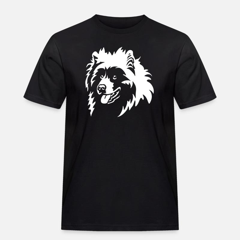 Samojede Kopf "Black Edition" - Männer Workwear T-Shirt - Schwarz