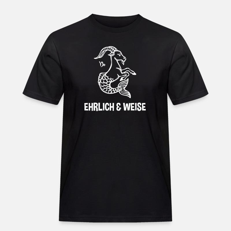 Steinbock Statement Astrologie Tierkreiszeichen - Männer Workwear T-Shirt - Schwarz