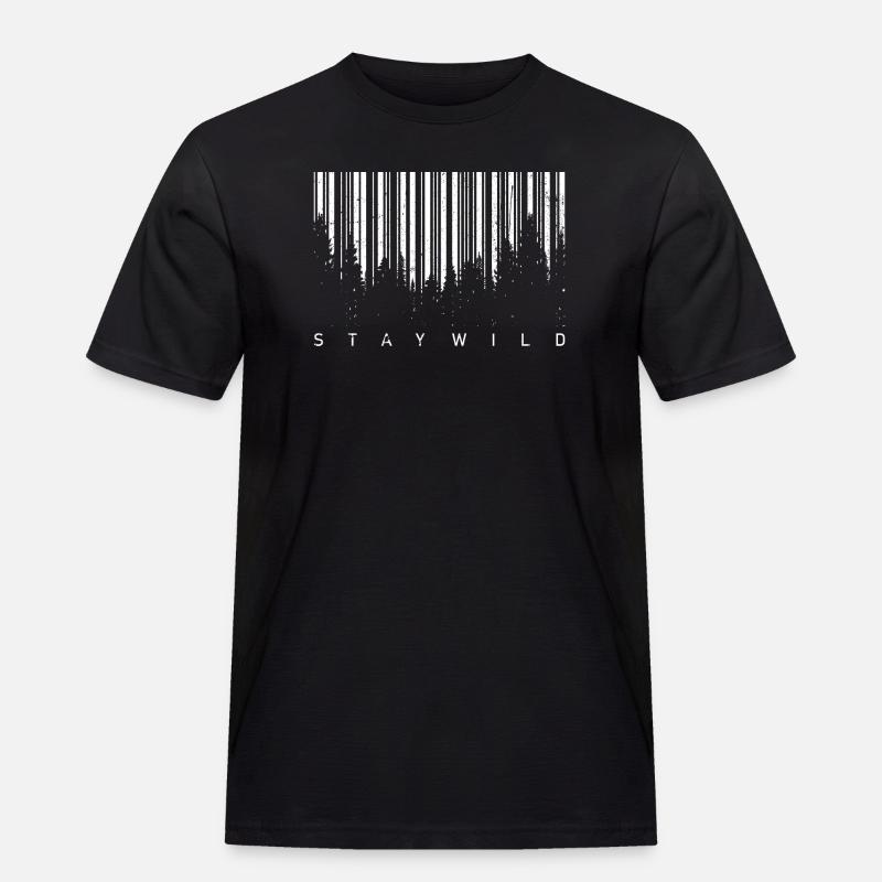 Forest Barcode Silhouette - Men's Workwear T-Shirt - black