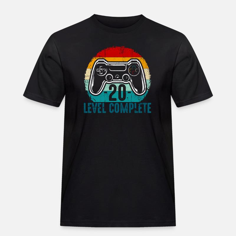 Retro-Controller-Level abgeschlossen - Männer Workwear T-Shirt - Schwarz
