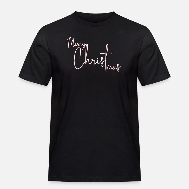 Crimson Script Merry Christmas - Men's Workwear T-Shirt - black