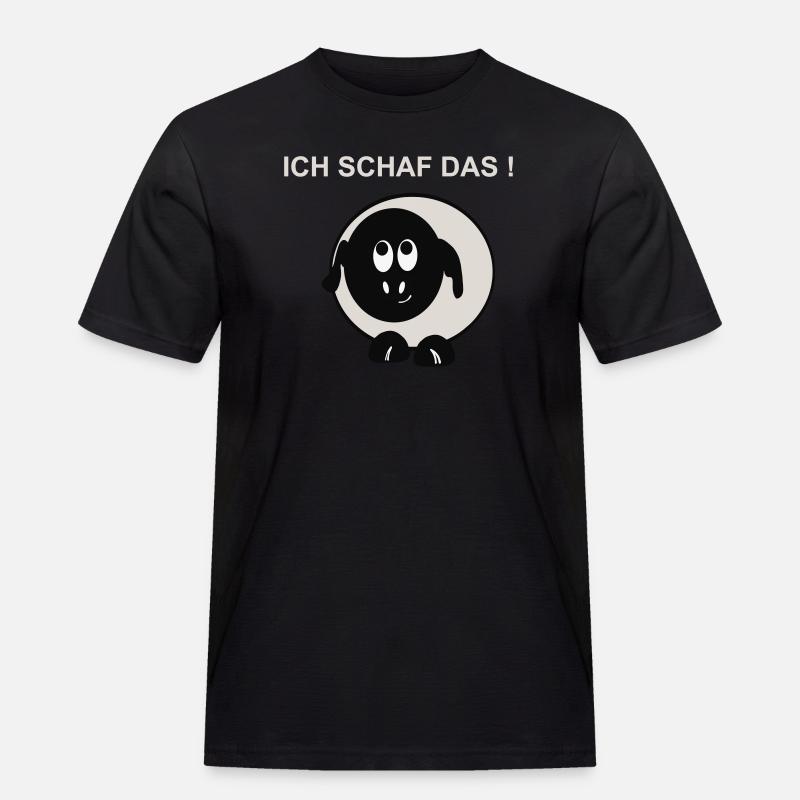 Ich schaff das Schaf Motiv - Männer Workwear T-Shirt - Schwarz