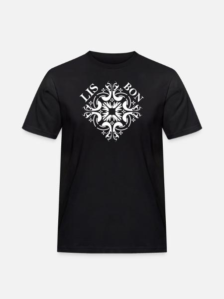 lissabon lissabon Portugal Mönster Kakel Grafik - Arbets-T-shirt herr - svart