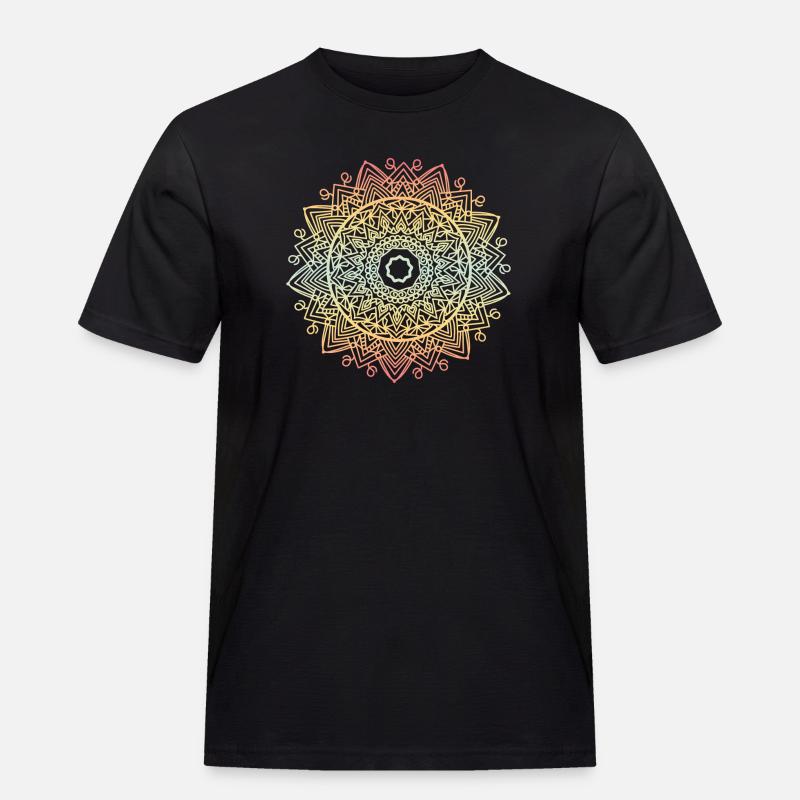 Mandala - Männer Workwear T-Shirt - Schwarz