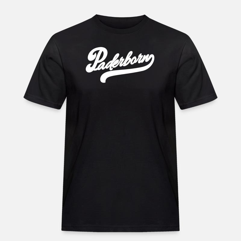 Paderborn Retro - Männer Workwear T-Shirt - Schwarz