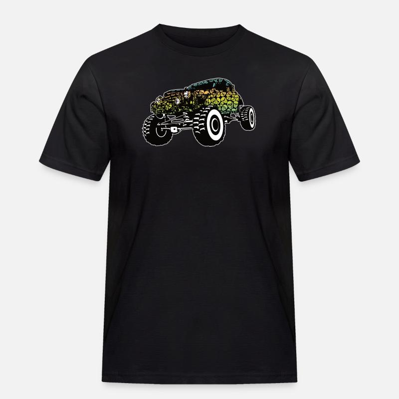 Monster Truck Schädel Gradient - Männer Workwear T-Shirt - Schwarz