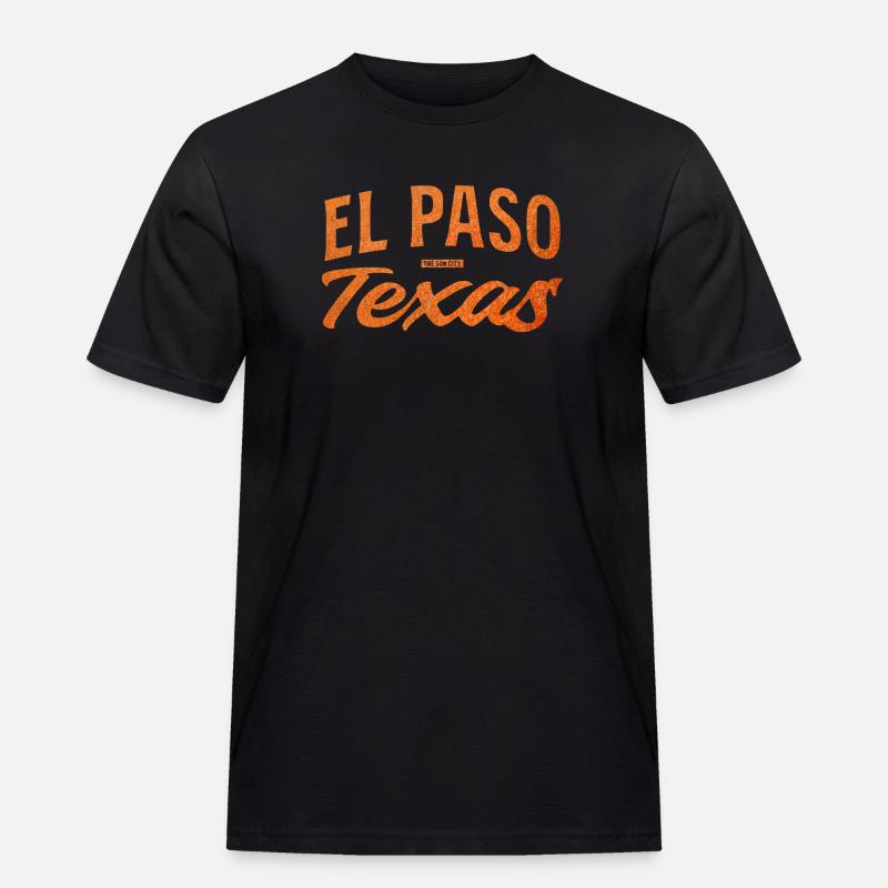 El Paso Texas Script Logo - Men's Workwear T-Shirt - black