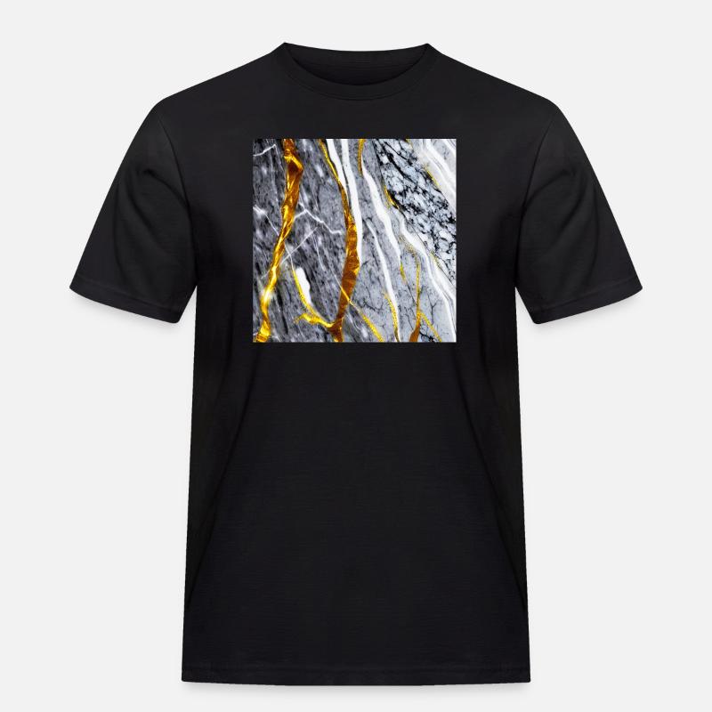Marmor Gold Textur - Männer Workwear T-Shirt - Schwarz