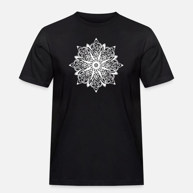 Mandala - Männer Workwear T-Shirt - Schwarz