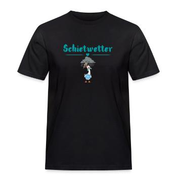 Schietwetter Möwe. Maritime Kleidung - Männer Workwear T-Shirt - Schwarz - Vorne - AI Model Male 178 light (178cm)