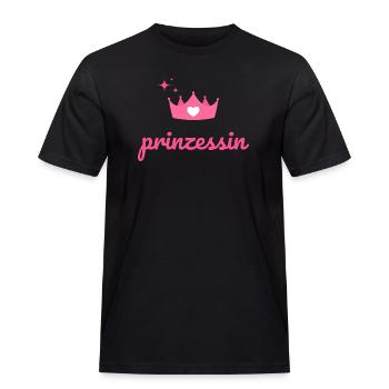 Prinzessin - Die einzige Prinzessin mit Krone Pink - Männer Workwear T-Shirt - Schwarz - Vorne - AI Model Male 178 light (178cm)