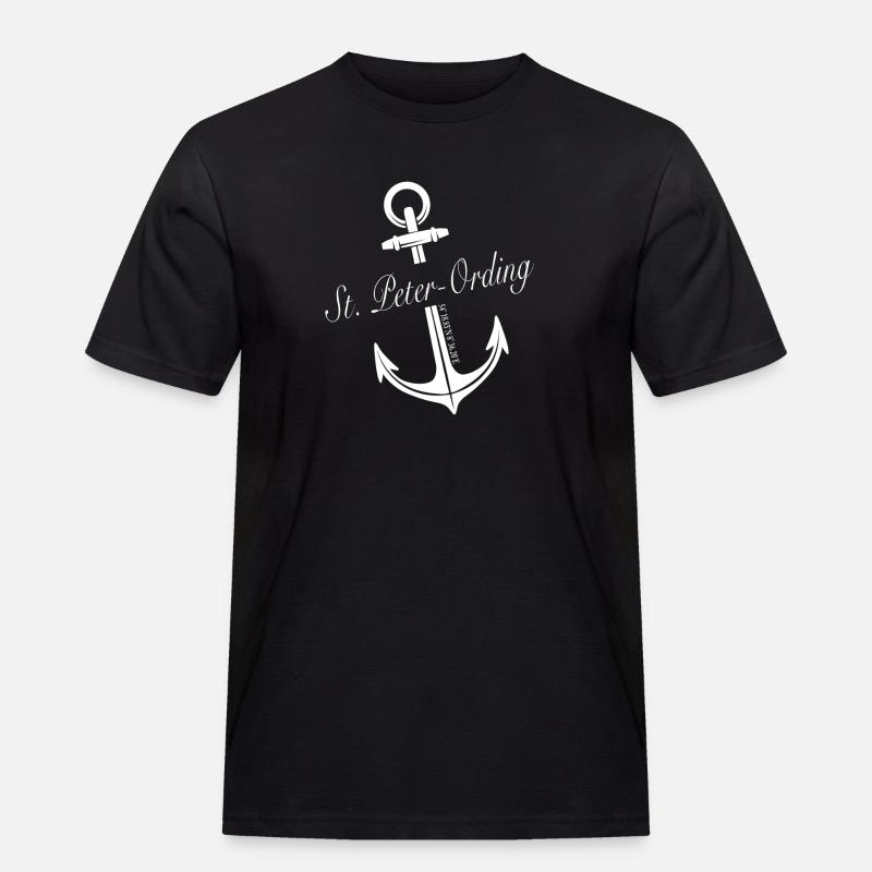 St. Peter-Ording - Männer Workwear T-Shirt - Schwarz