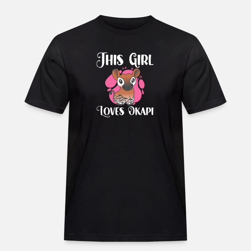 Dieses Mädchen liebt Okapi - Männer Workwear T-Shirt - Schwarz