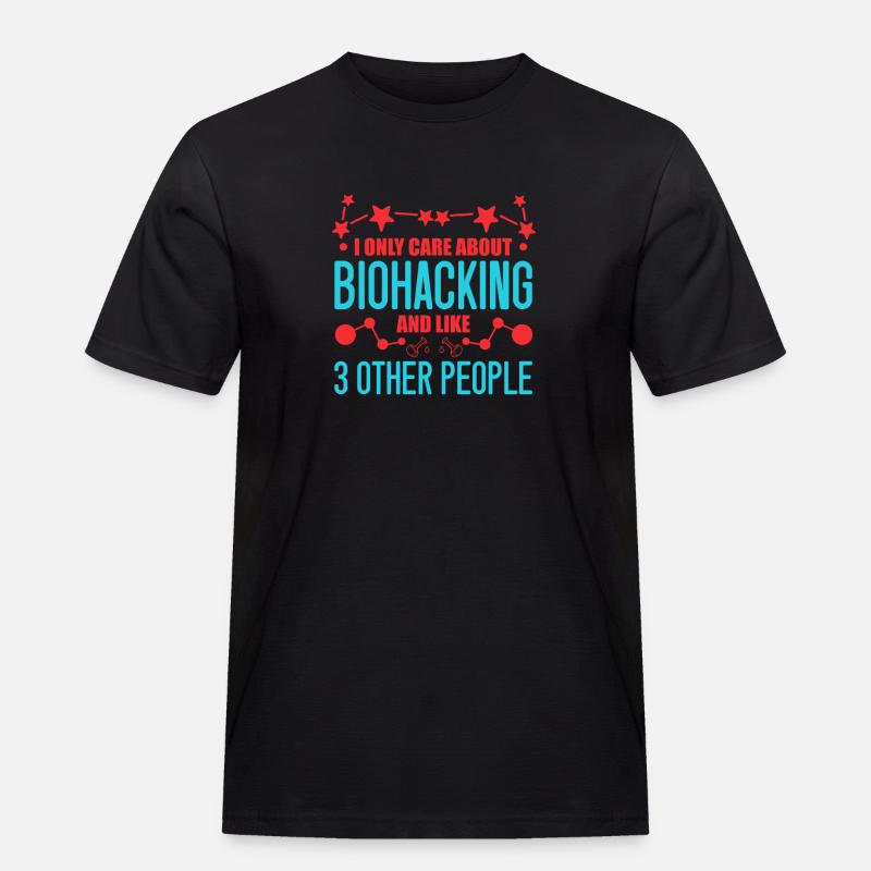 Lustiges Biohacking Design - Männer Workwear T-Shirt - Schwarz