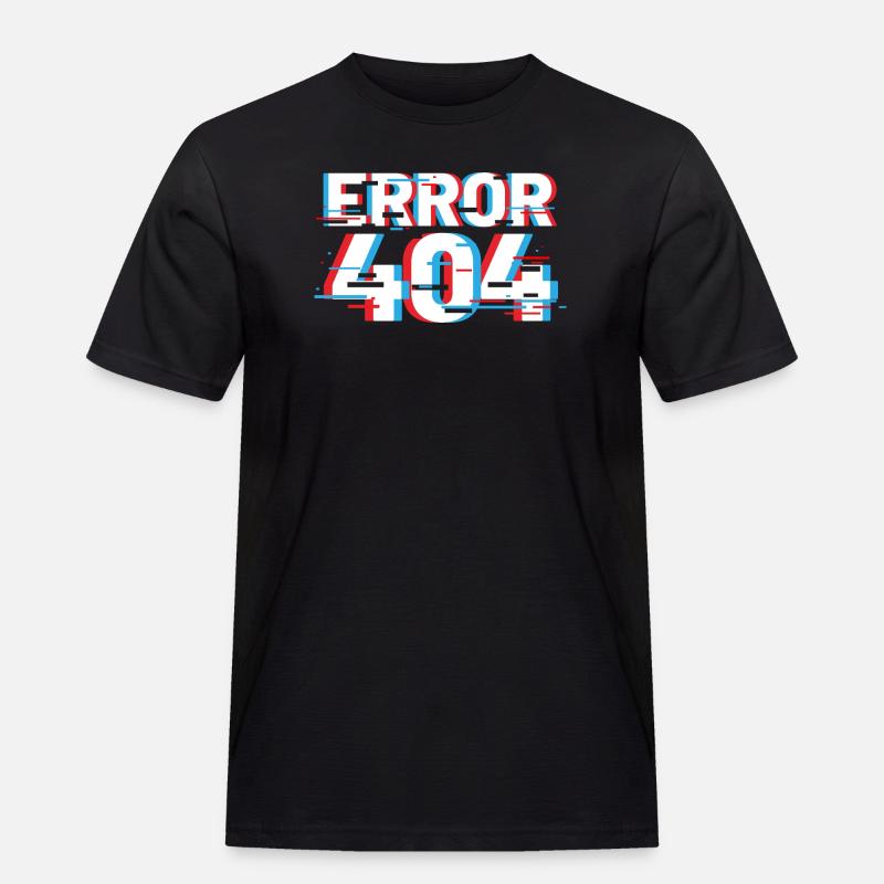 Error 404 Glitch - Men's Workwear T-Shirt - black