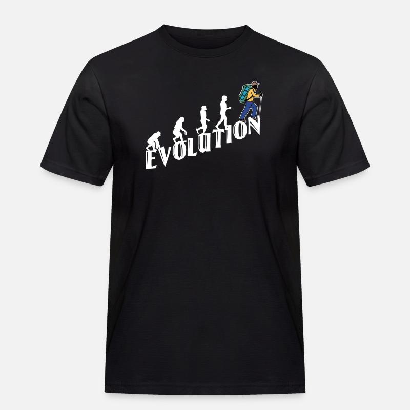 Evolution Wanderer Wandern Wanderung Bergwanderung - Männer Workwear T-Shirt - Schwarz