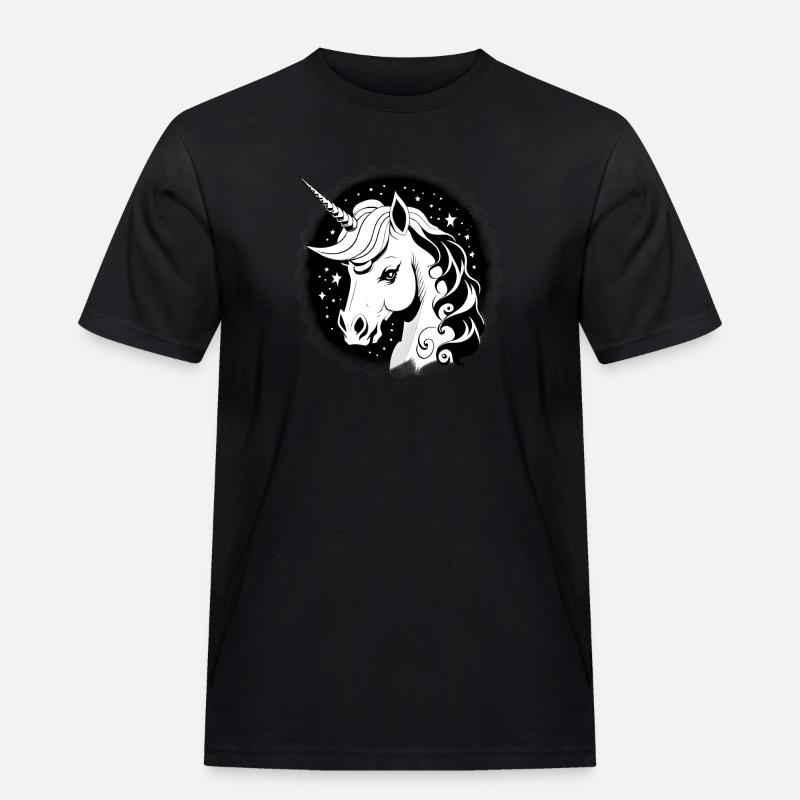 Goth Einhorn - Männer Workwear T-Shirt - Schwarz