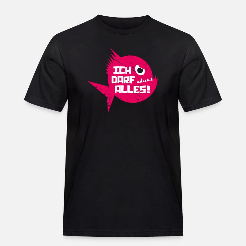 piranhadarfalles - Männer Workwear T-Shirt - Schwarz