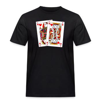 Königin und König der Herzen - Männer Workwear T-Shirt - Schwarz - Vorne - AI Model Male 178 light (178cm)