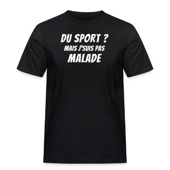 sport, sport humour, sportif du dimanche - T-shirt Workwear homme - noir - Devant - AI Model Male 178 light (178cm)