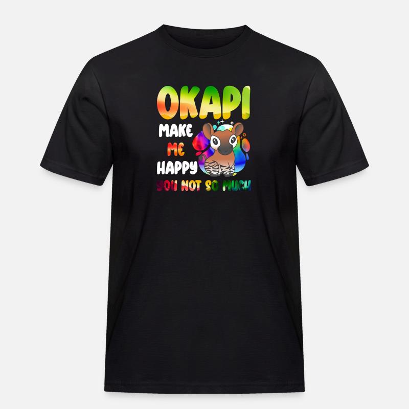 Okapi Wächter des Waldes - Männer Workwear T-Shirt - Schwarz