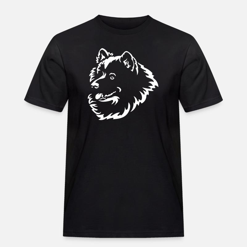 Samojede Kopf "Black Edition" - Männer Workwear T-Shirt - Schwarz
