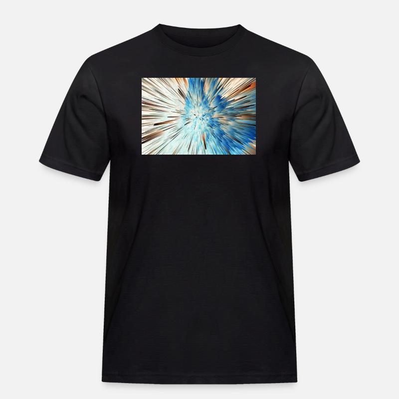 Radiale Blaue Explosion - Männer Workwear T-Shirt - Schwarz