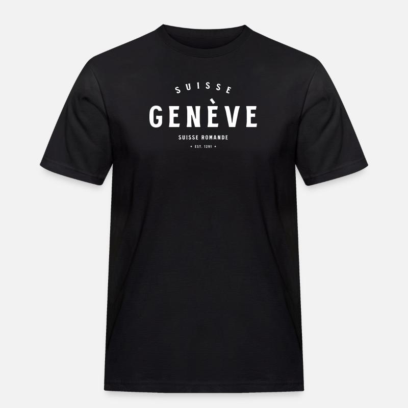 Genève Suisse Romande – Est. 1291 - Männer Workwear T-Shirt - Schwarz