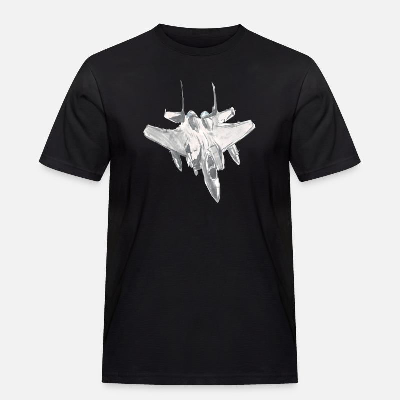 F15-Jagdflugzeugpilot-Luftfahrtshirt-Geschenkidee - Männer Workwear T-Shirt - Schwarz