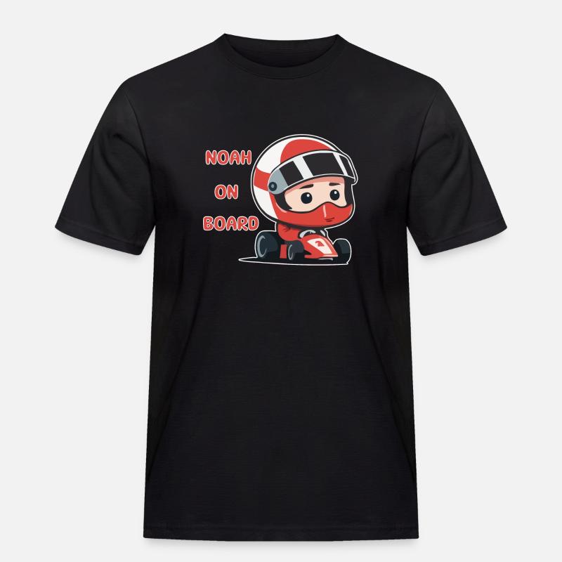 Noah on board - Männer Workwear T-Shirt - Schwarz