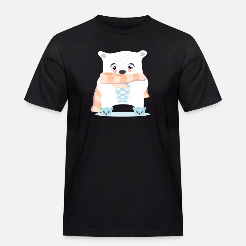 WINTERTIERE EISBÄREN - Männer Workwear T-Shirt - Schwarz