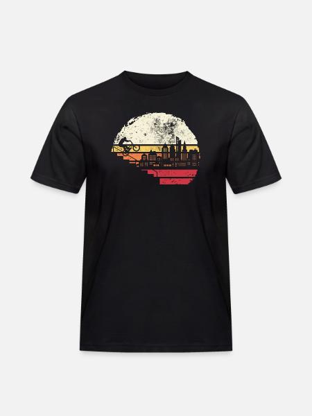City Skyline Sunset - Men's Workwear T-Shirt - black